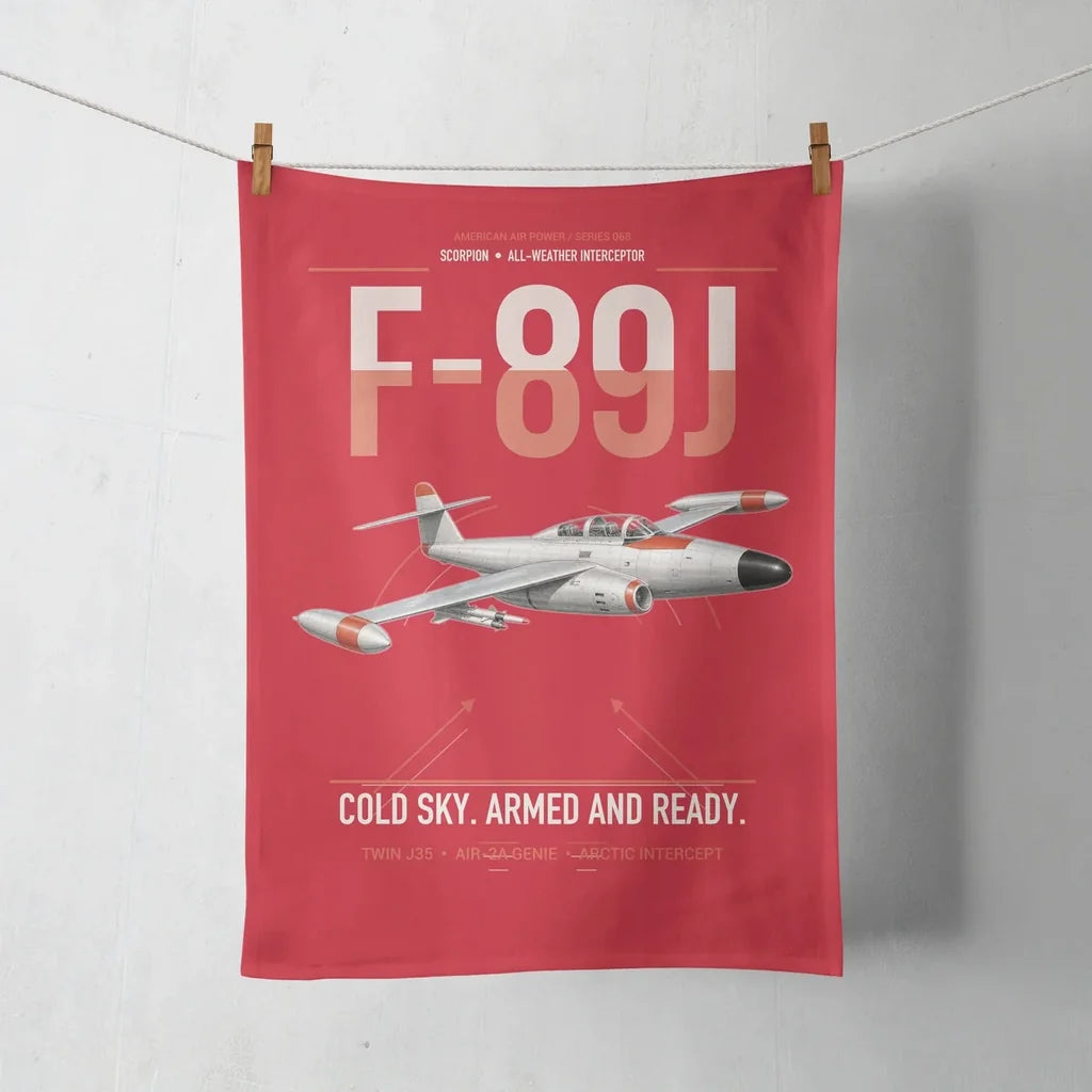 F-89J Scorpion design on red towel