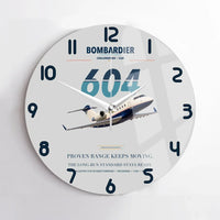Thumbnail for Bombardier Challenger 604 design on light gray no frame wall clock