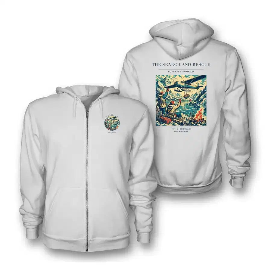 VINTAGE G4052 - The Search And Rescue - Premium Zipped Hoodie design on white