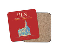 Thumbnail for Helena Regional Airport (HLN) design on red 1 piece coaster