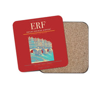 Thumbnail for Erfurt-Weimar Airport (ERF) design on red 1 piece coaster