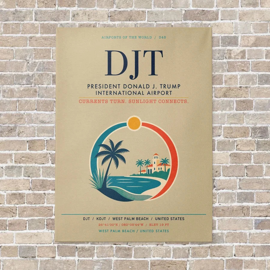 President Donald J. Trump International Airport DJT - Canvas No Frame - Beige