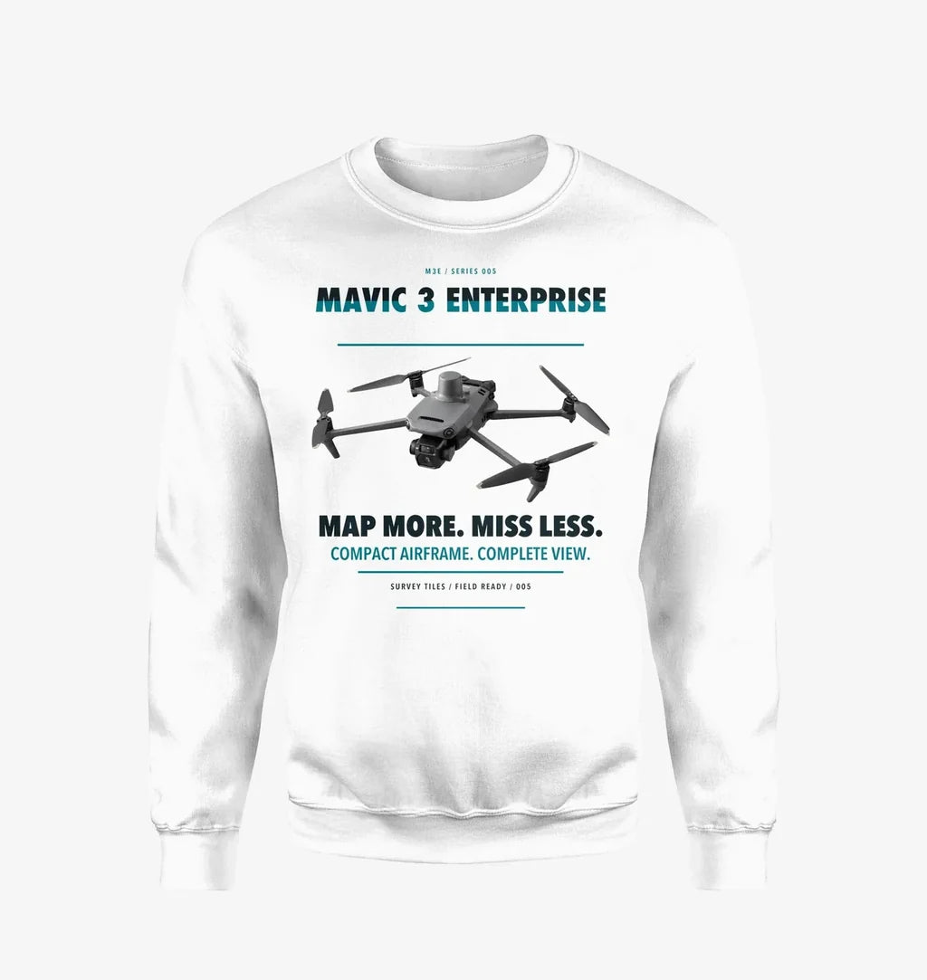 DJI Mavic 3 Enterprise design on white sweatshirt
