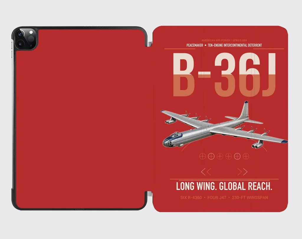 B-36J Peacemaker design on red ipad tablet case