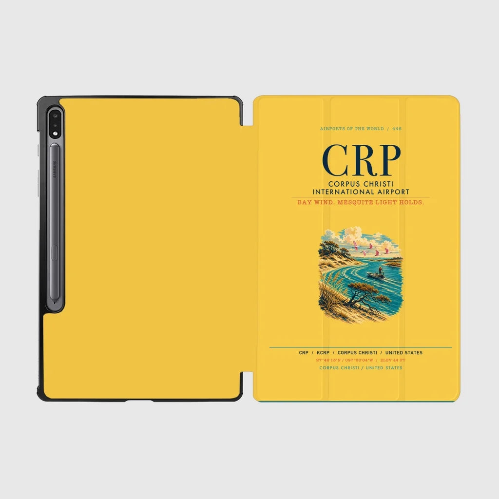 Corpus Christi International Airport (CRP) design on yellow samsung tablet tablet case