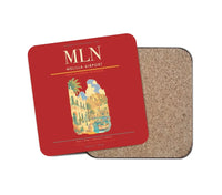Thumbnail for Melilla Airport (MLN) design on red 1 piece coaster