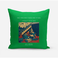 Thumbnail for VINTAGE G4533 - The Shelter Under The Stairs - Designed Pillows design on green