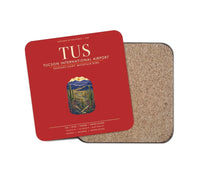 Thumbnail for Tucson International Airport (TUS) design on red 1 piece coaster