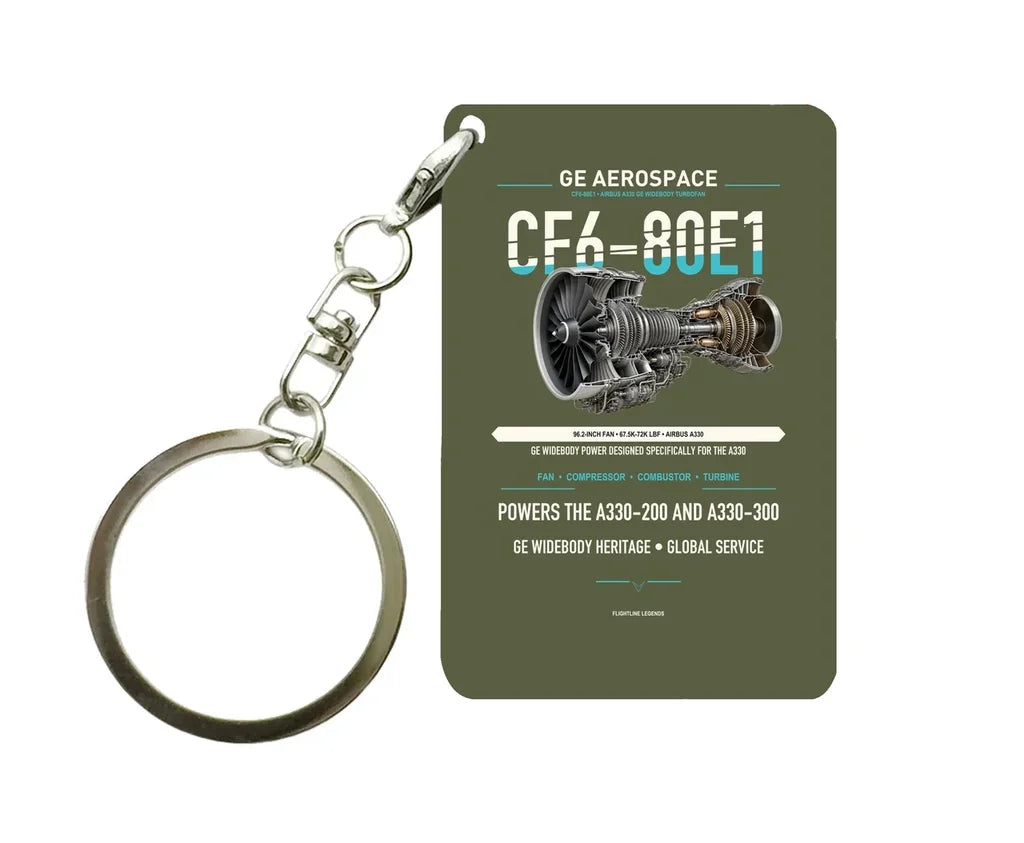 CF6-80E1 Key Chain design on green army key chain