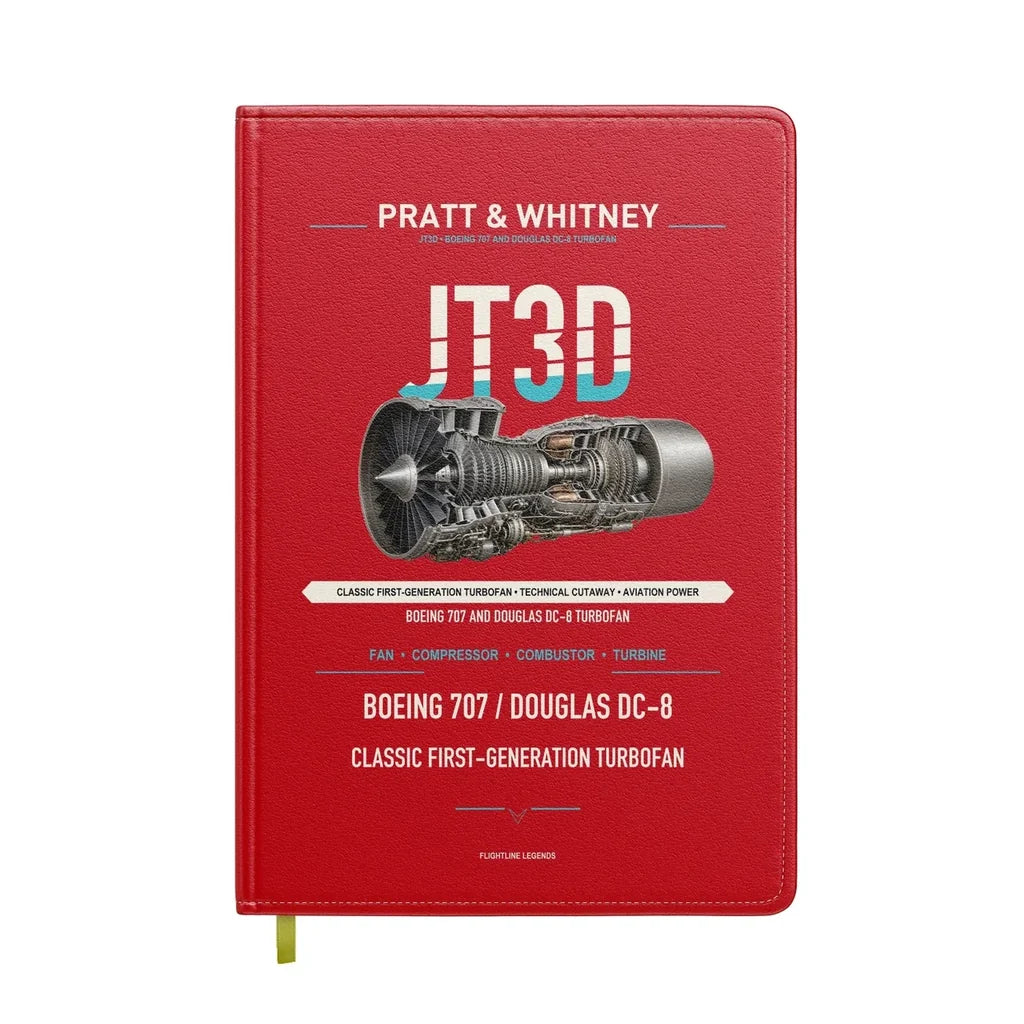 JT3D design on red notebook
