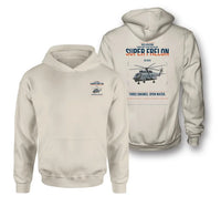 Thumbnail for Sud Aviation SA 321G Super Frelon design on khaki double-side hoodie, double-side print
