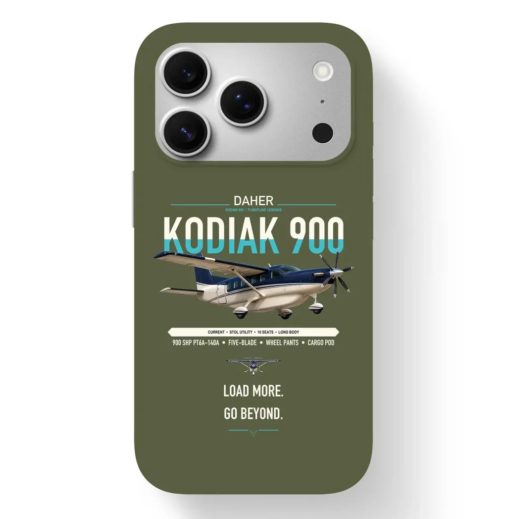 Daher Kodiak 900 design on green army magsafe iphone case, for iPhone 17 Pro