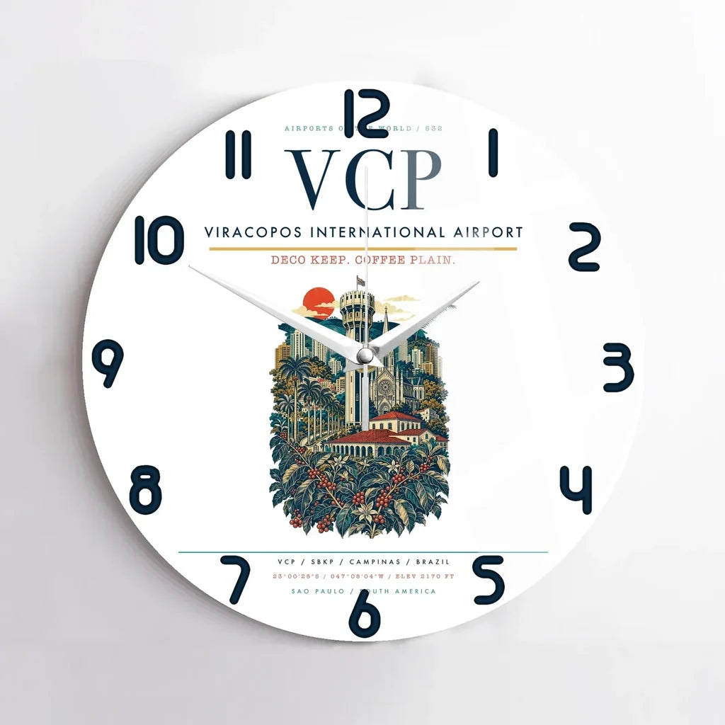 Viracopos International Airport VCP Wall-Clock No-Frame - White