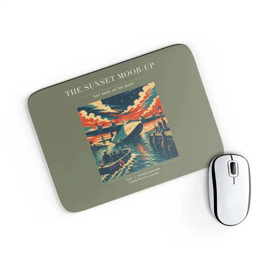 VINTAGE G4277 - The Sunset Moor-Up - Designed Mouse Pads design on greenarmy rectangle