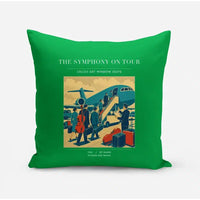 Thumbnail for VINTAGE G4421 - The Symphony On Tour - Designed Pillows design on green