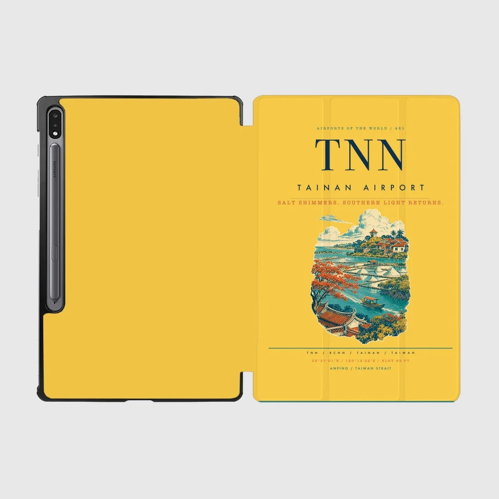 Tainan Airport (TNN) design on yellow samsung tablet tablet case