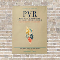 Thumbnail for Aeropuerto Internacional Licenciado Gustavo Díaz Ordaz PVR vertical canvas print - no frame - beige background