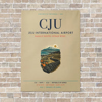 Thumbnail for Jeju International Airport CJU vertical canvas print - no frame - beige background