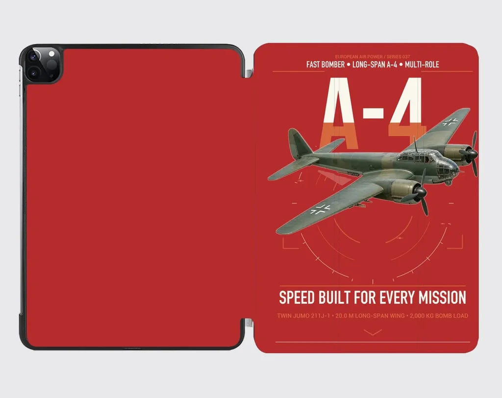 Junkers Ju 88A-4 design on red ipad tablet case