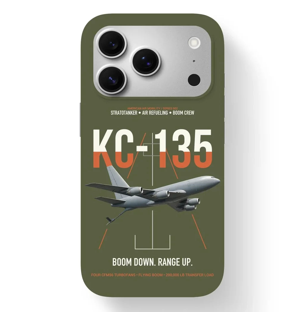 KC-135 STRATOTANKER design on green army magsafe iphone case, for iPhone 17 Pro