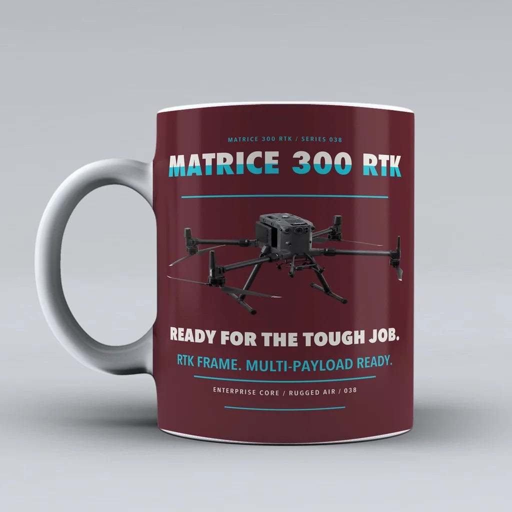 Matrice 300 RTK Mug design on dark red dji