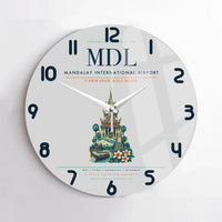 Thumbnail for Mandalay International Airport (MDL) design on light gray no frame wall clock