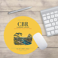 Thumbnail for Canberra Airport (CBR) design on yellow round mouse pad