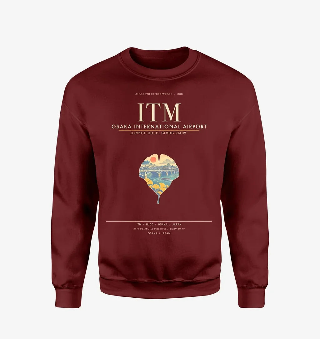 Osaka International Airport ITM Sweatshirt - Wine Red