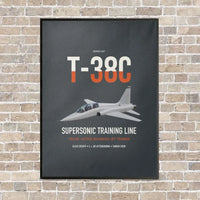 Thumbnail for T-38C Talon vertical canvas print - framed - gray background