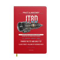 Thumbnail for JT8D design on red notebook