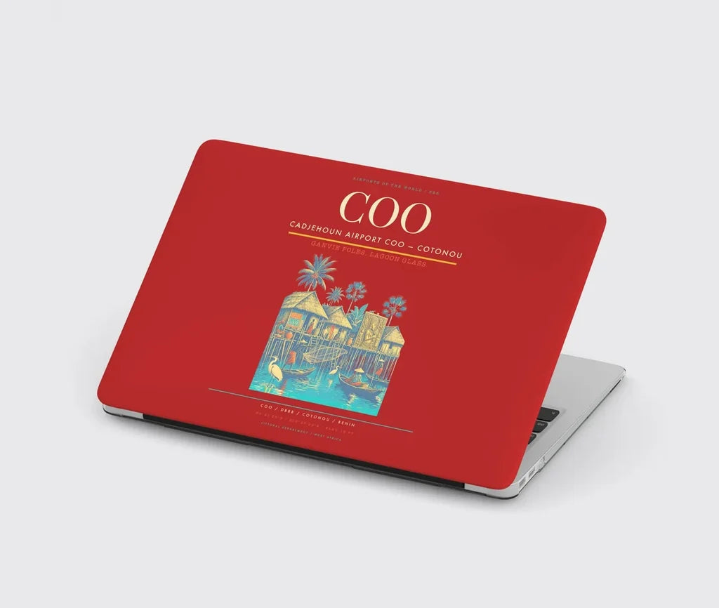 Cadjehoun Airport (COO) design on red MacBook case