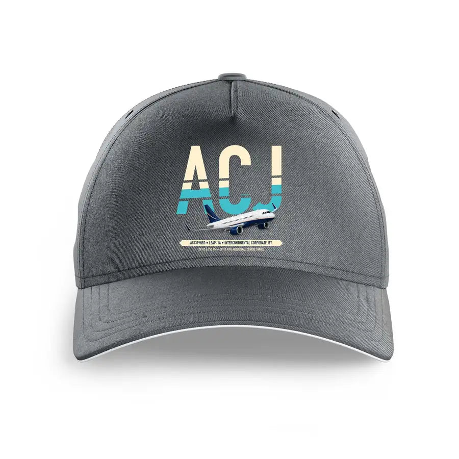 Airbus ACJ319neo design on gray printed hat
