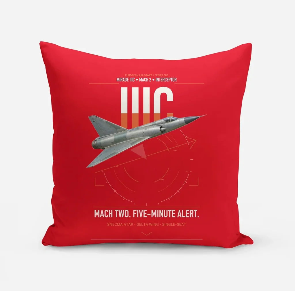 Dassault Mirage IIIC design on red pillow