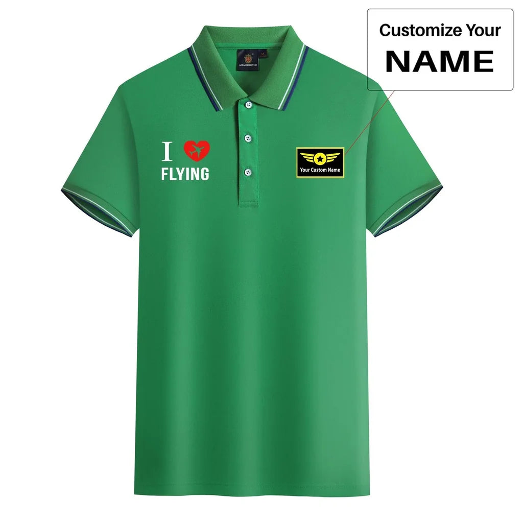 Customisable I Love Flying Polo Shirt - view 7