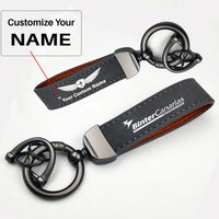 Thumbnail for Binter Canarias Airlines Horseshoe Buckle key chain, Gray + Name