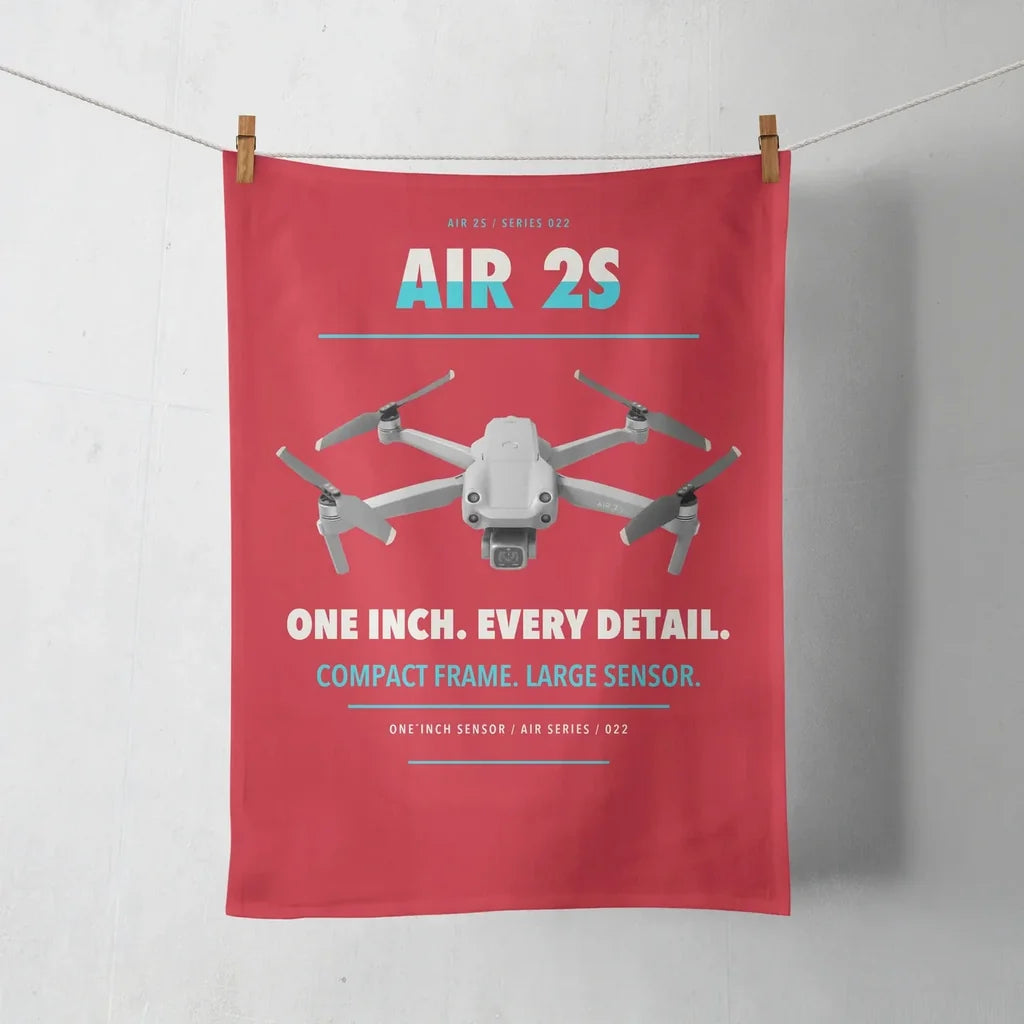 DJI Air 2S design on red towel