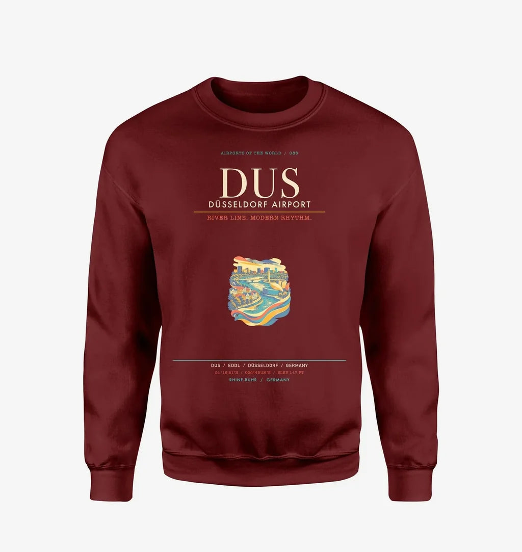 Dusseldorf Airport DUS Sweatshirt - Wine Red