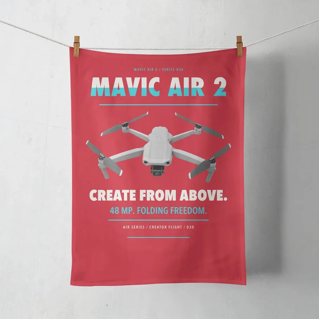 DJI Mavic Air 2 design on red towel