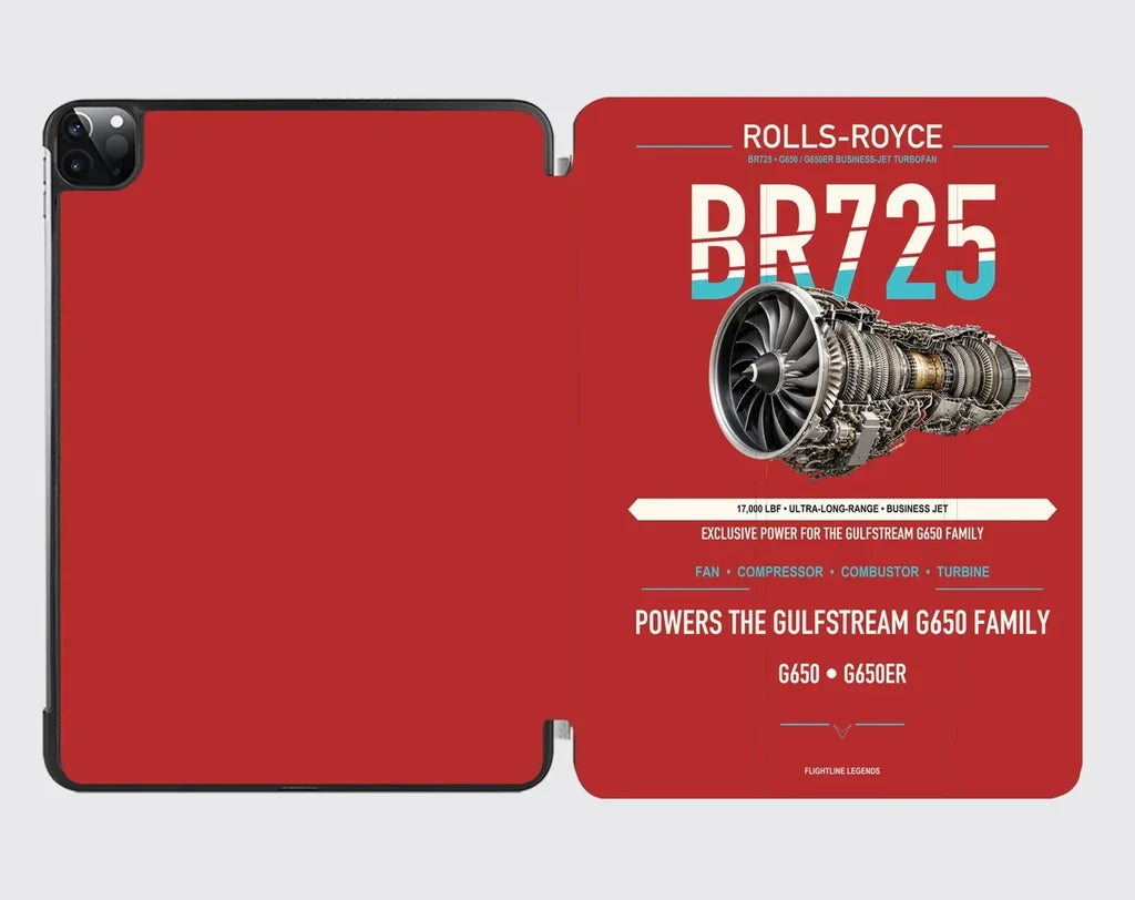 BR725 design on red ipad tablet case