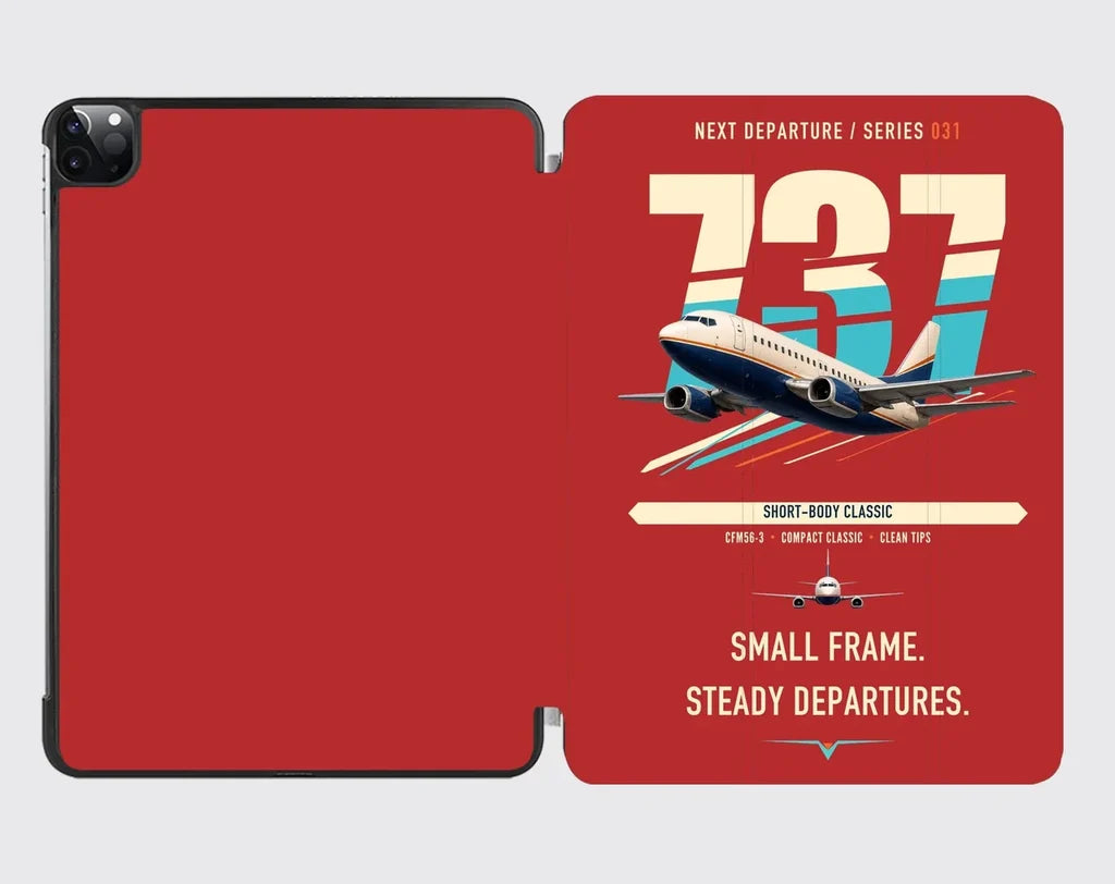 Boeing 737-500 Classic design on red ipad tablet case