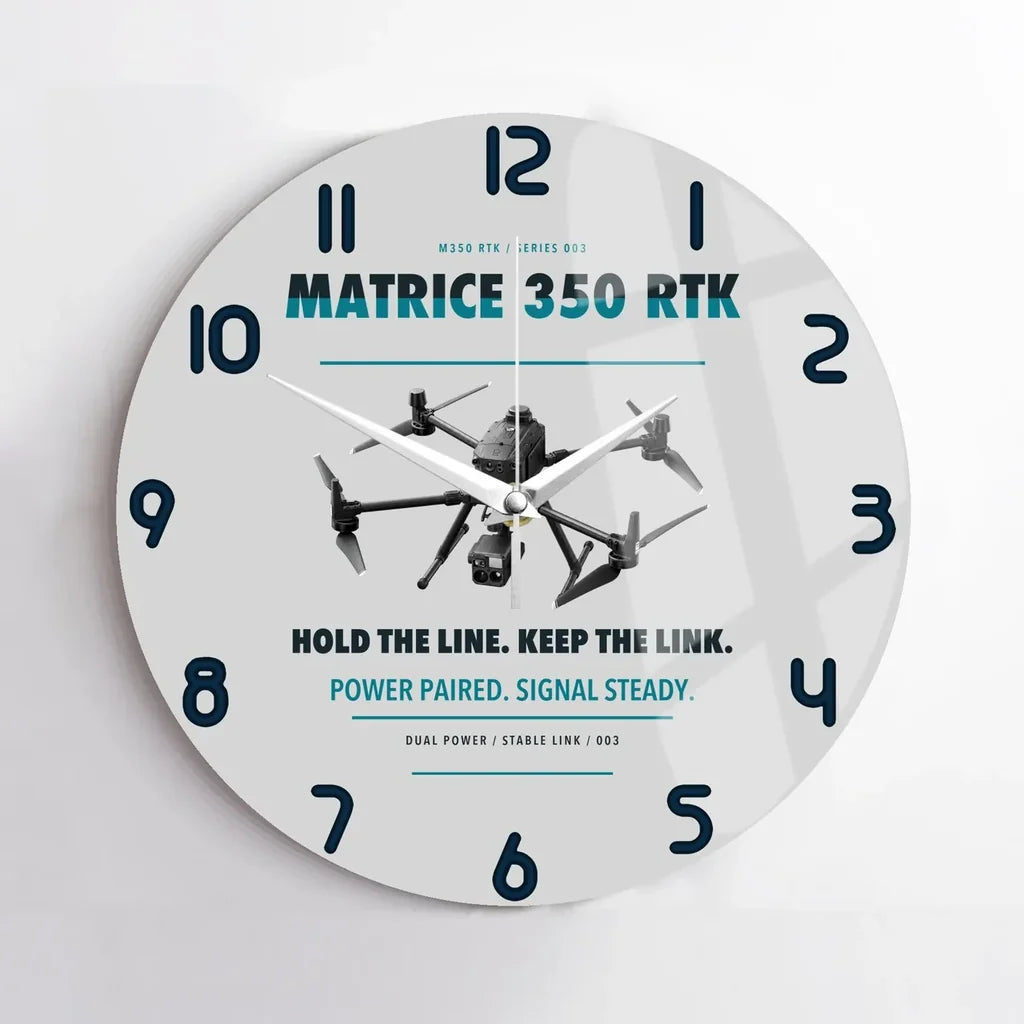 DJI Matrice 350 RTK design on light gray no frame wall clock