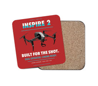 Thumbnail for DJI Inspire 2 design on red 1 piece coaster