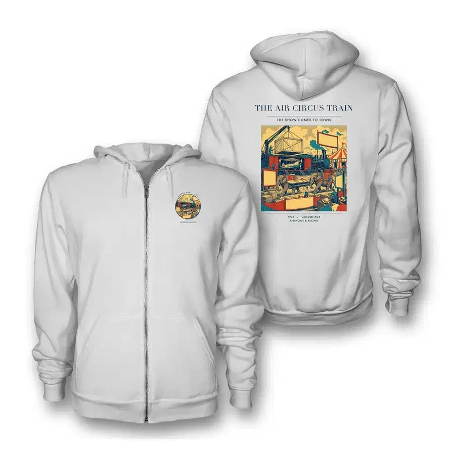 VINTAGE G4037 - The Air Circus Train - Premium Zipped Hoodie design on white