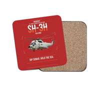 Thumbnail for Sikorsky SH-3H Sea King design on red 1 piece coaster