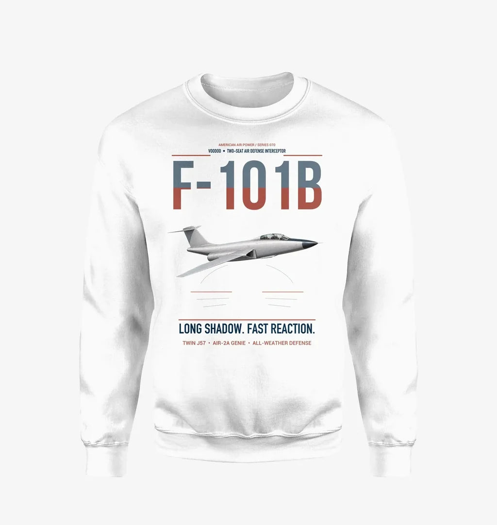 F-101B Voodoo design on white sweatshirt