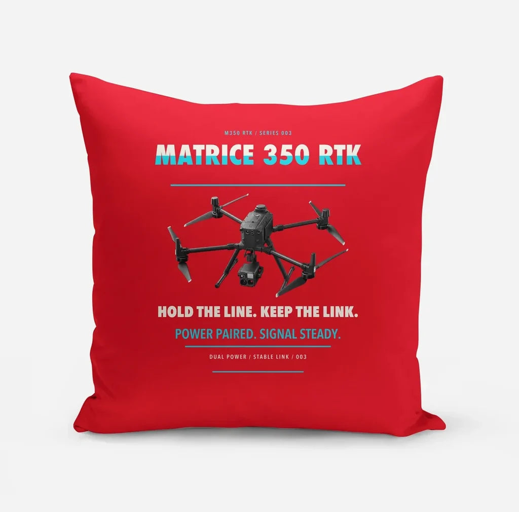 DJI Matrice 350 RTK design on red pillow