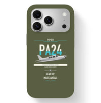 Thumbnail for Piper PA-24-250 Comanche 250 design on green army magsafe iphone case, for iPhone 17 Pro
