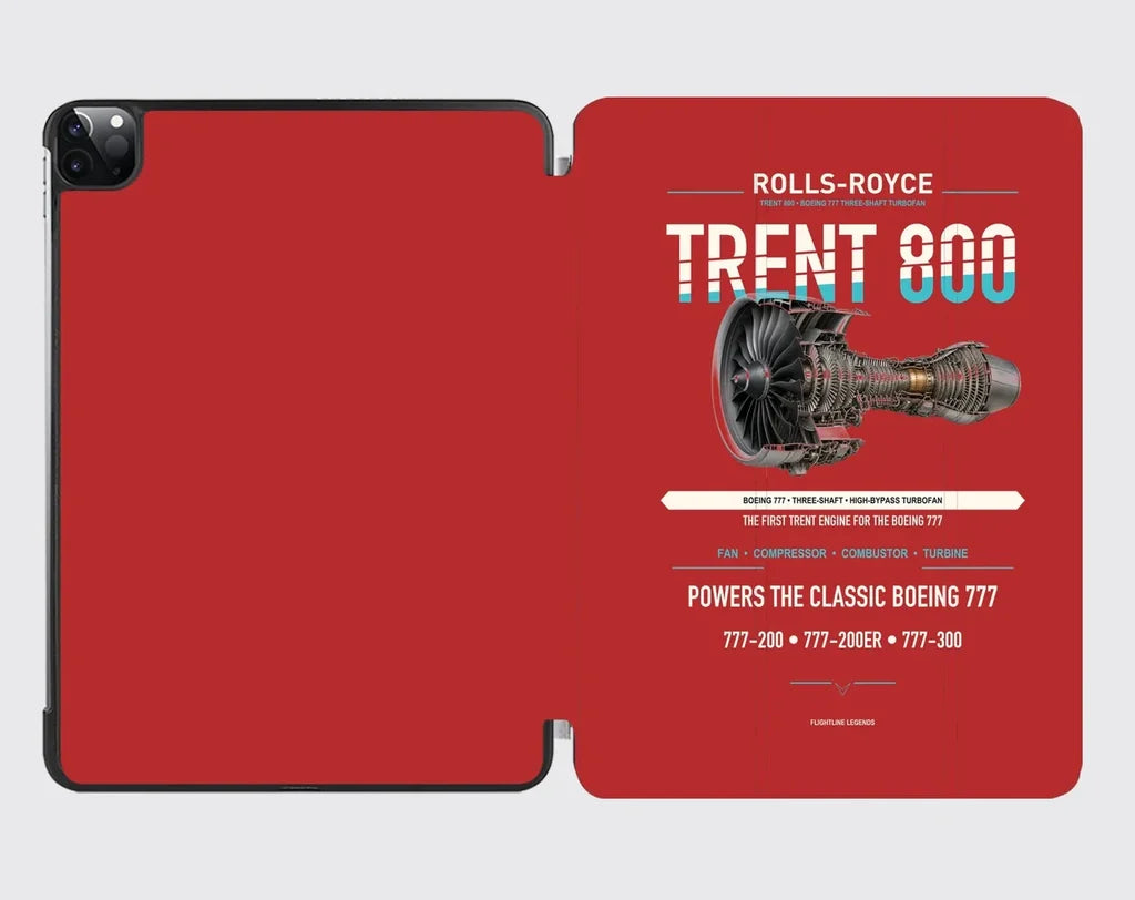 TRENT 800 design on red ipad tablet case