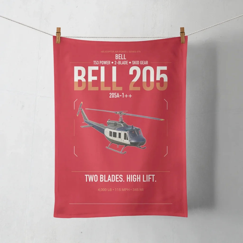 Bell 205A-1++ design on red towel