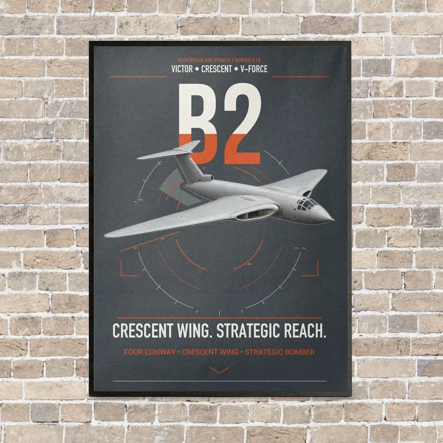 Handley Page Victor B2 vertical canvas print - framed - gray background